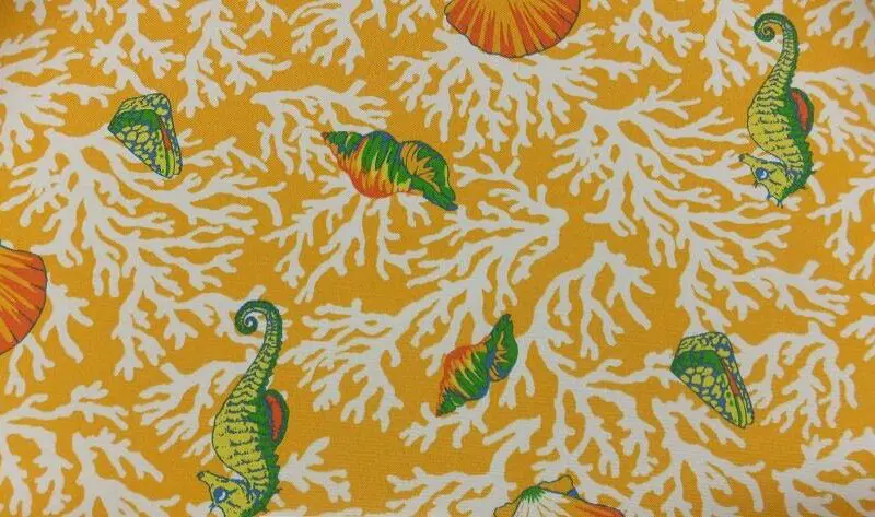 Rocking Chair Cushion Set - Pattern Fabrics-Sea Horses' Haven in Tangerine (0586)