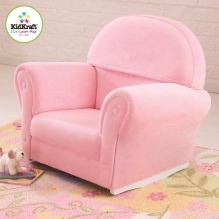 Kids' Upholstered Pink Rocker