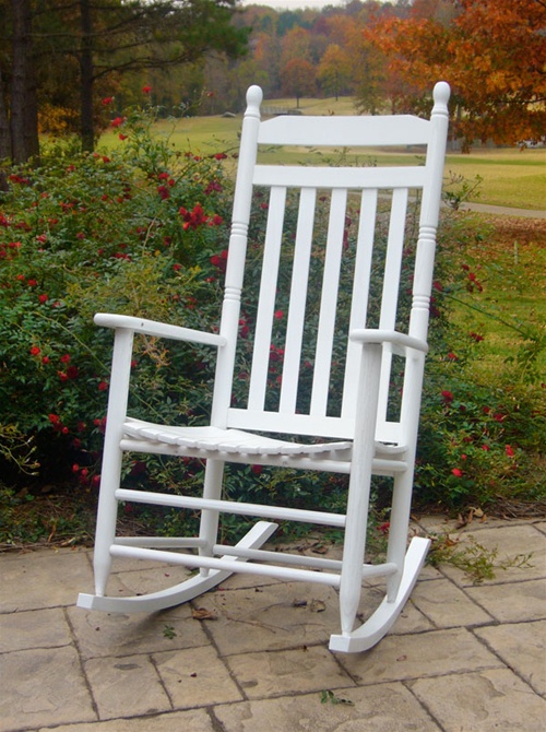 Country Style Slat Back Rocking Chair 3 Piece Assembled Set