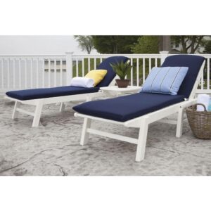 POLYWOOD® Nautical 3-Piece Chaise Set with Cushions-0