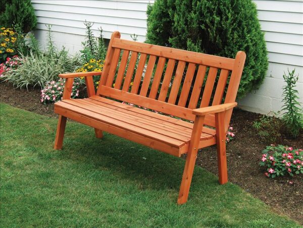 Traditional English Garden Bench - Cedar-0