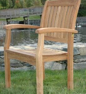 Teak Stacking Chair with Arms (Pair)-0