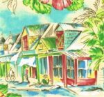 Rocking Chair Cushion Set - Pattern Fabrics-Jamaican Market (0104)