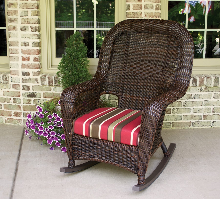 Lexington Wicker Rocking sturdy dining or accent chair furniture - premium home furnishing