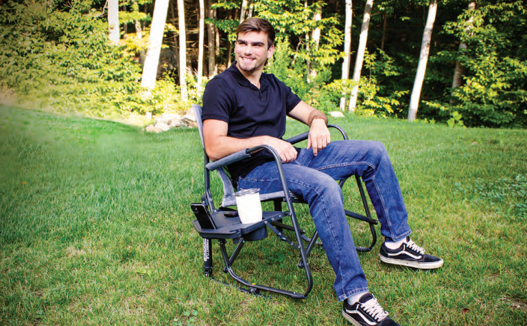 folding camping rocking chair with shocks