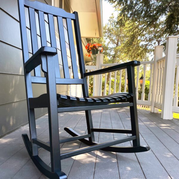 painted black rocker chair