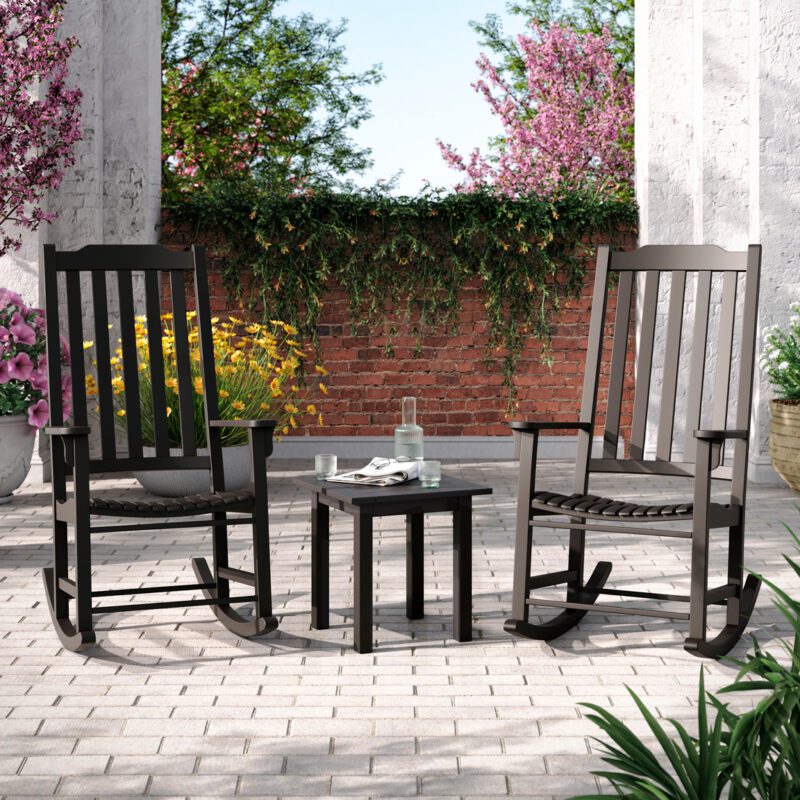 Americana Resort Rocker Set – Black rocking chair - premium outdoor furniture
