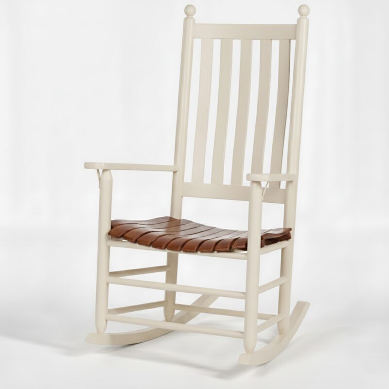 470-Classic-Lumbar-Rocker-White rocking chair with premium comfort design
