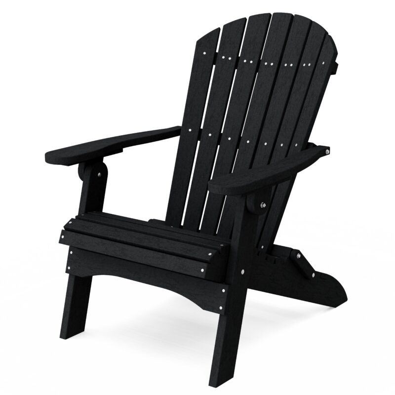 Heritage Folding Adirondack Chair - Black