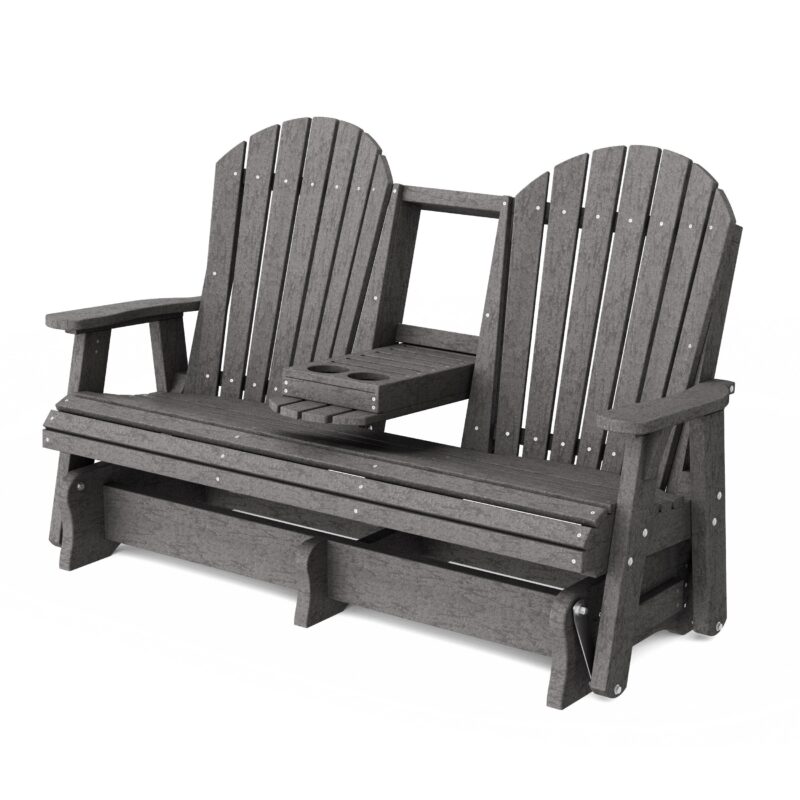 Heritage 5' Glider with Console - Dark Gray