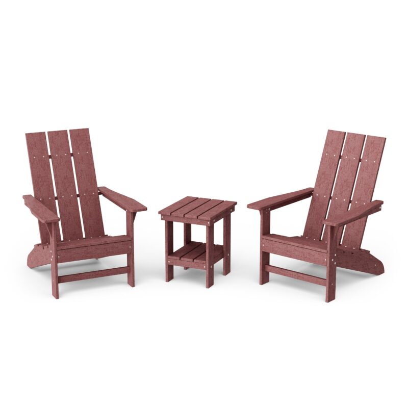 Freedom 3-Piece Modern Adirondack Set with Side Table - Cherrywood