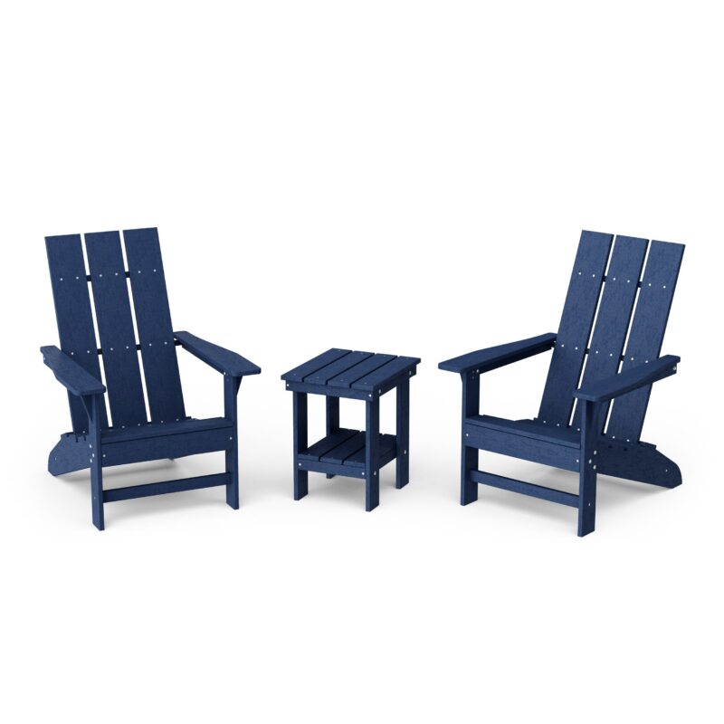Freedom 3-Piece Modern Adirondack Set with Side Table - Patriot Blue