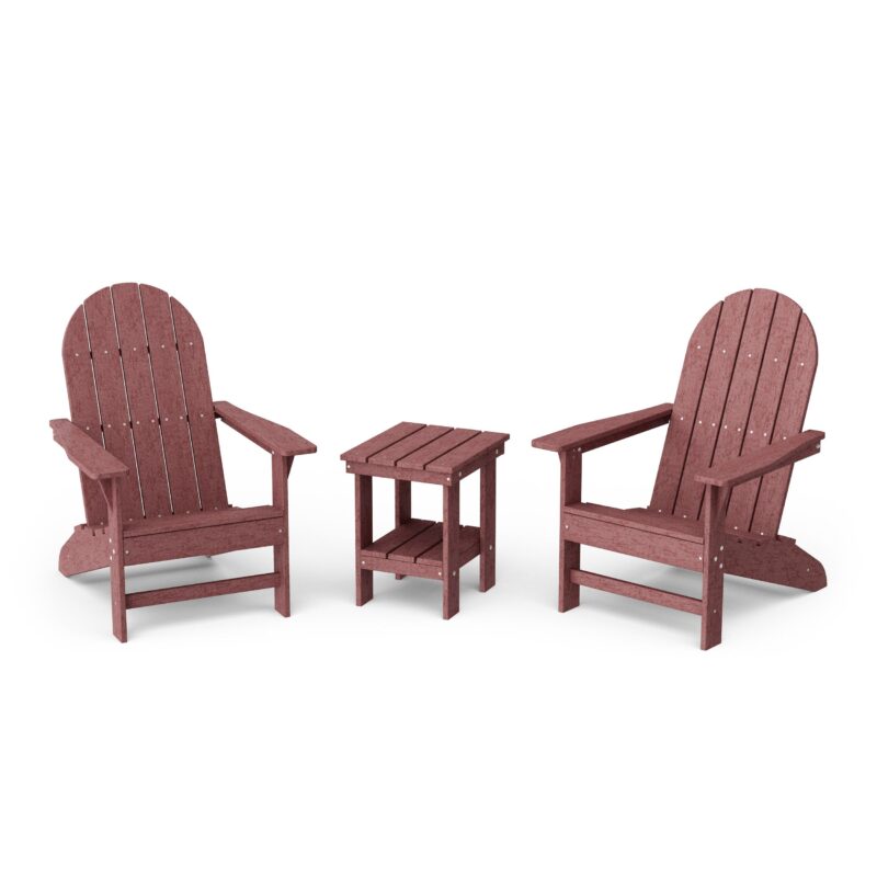 Freedom 3-Piece Traditional Adirondack Set with Side Table - Cherrywood