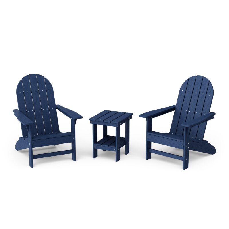 Freedom 3-Piece Traditional Adirondack Set with Side Table - Patriot Blue